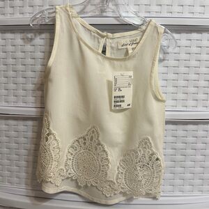 H&M Cream Lace-Trim Sleeveless Camisole